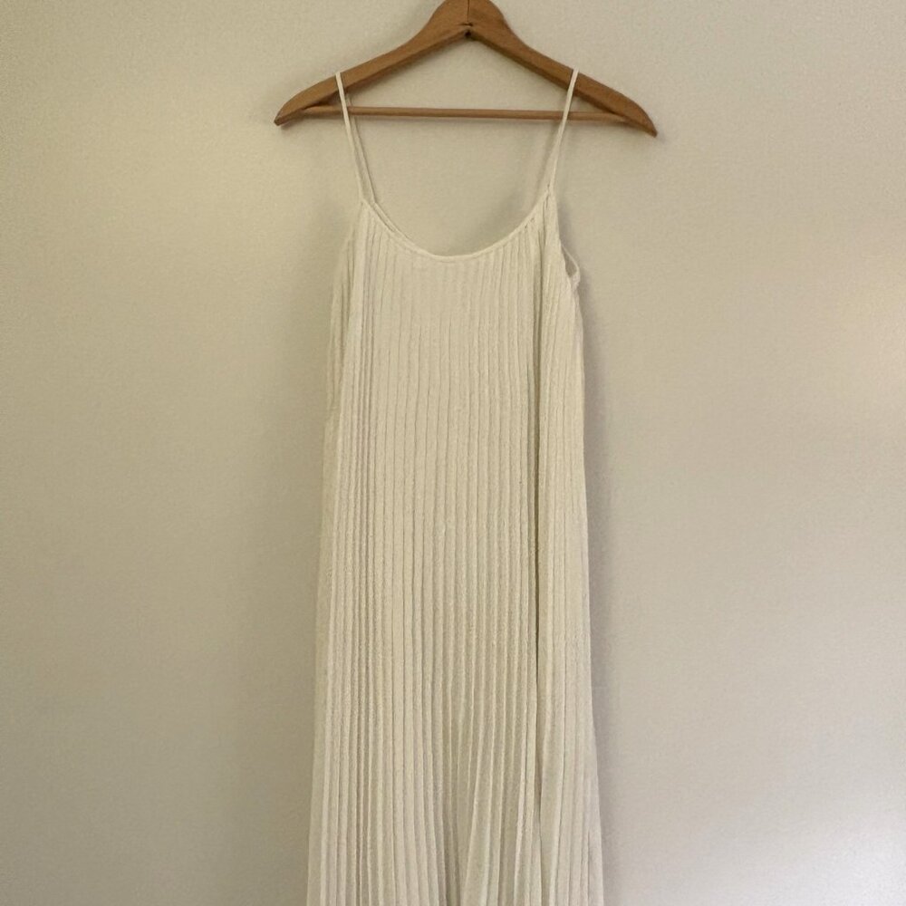 Vince white pleated dress